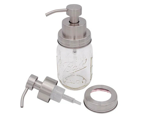 Foaming Soap Pump Dispenser, Regular Mouth, Satin Stainless Steel