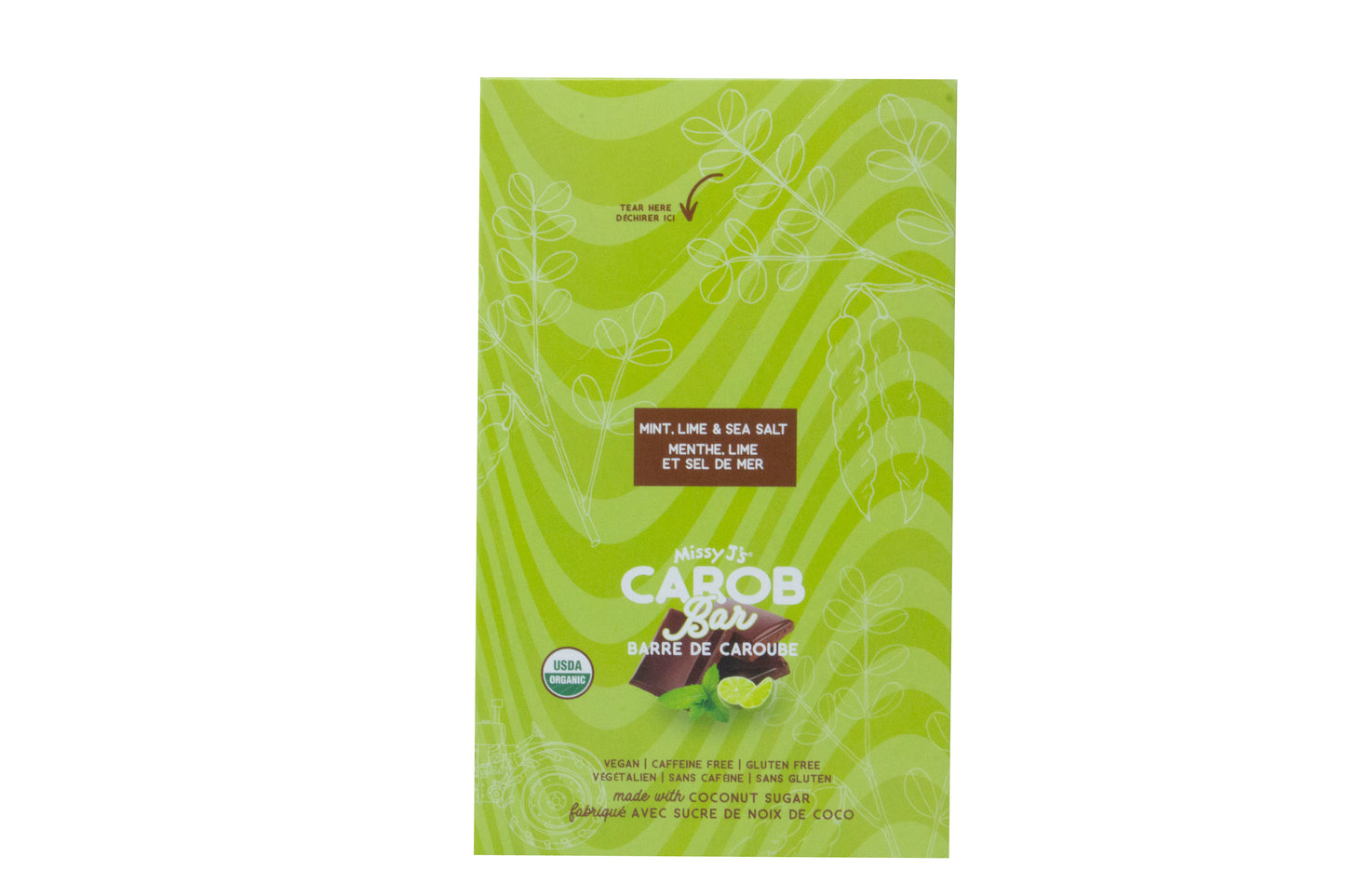 Carob Candy Bar, Mint Lime Sea Salt, Organic