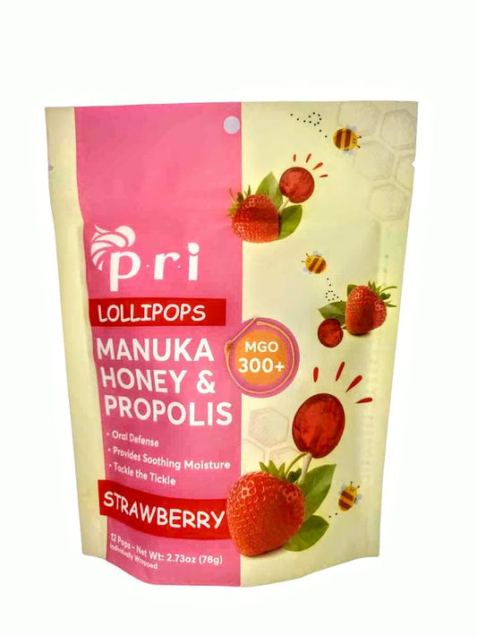 Manuka Honey Lollipops, Strawberry