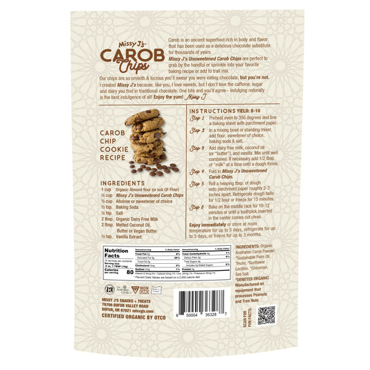Carob Chips UnSweetened, Organic