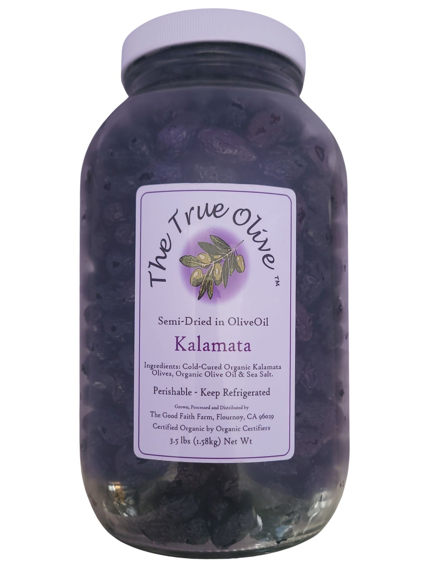 Olives, Semi-Dried, Kalamata, In Olive Oil, Organic