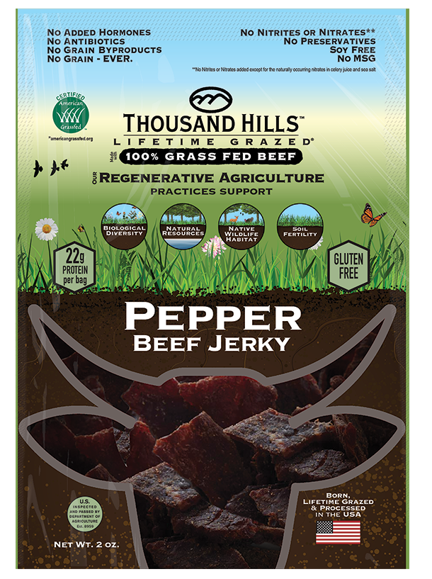 Beef Jerky, Pepper, Grass-Fed
