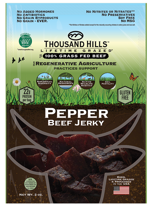 Beef Jerky, Pepper, Grass-Fed