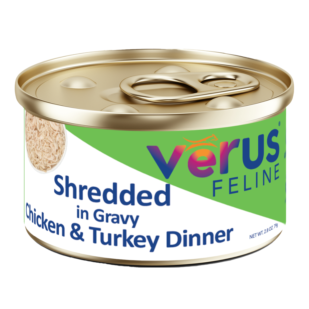 Cat Food, Canned, Shredded Chicken & Turkey