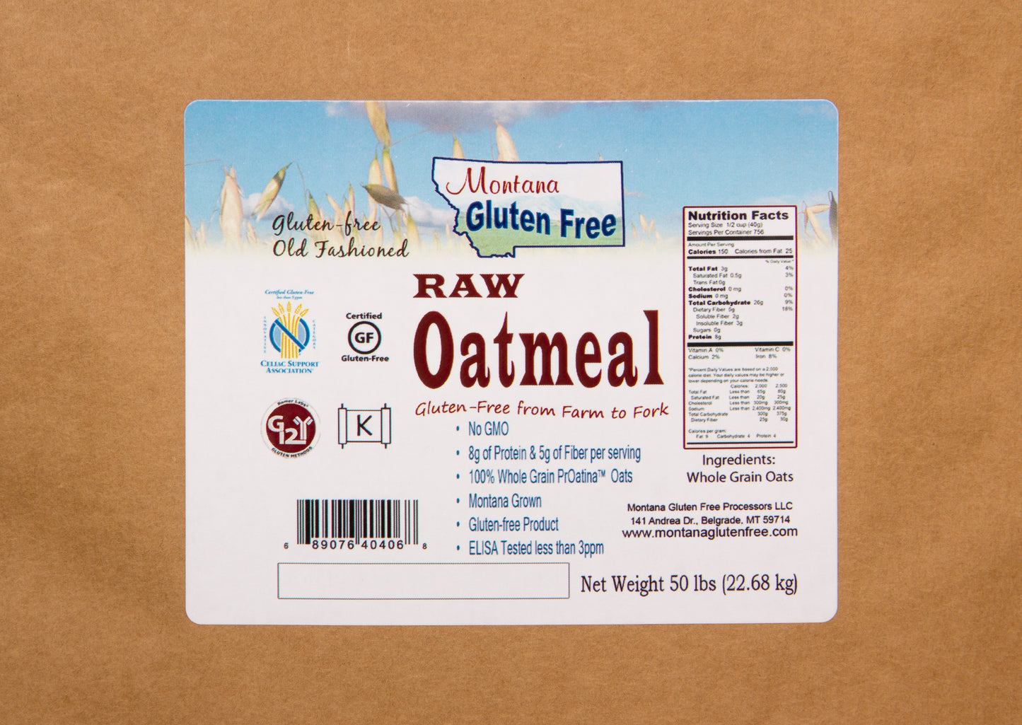 Raw Oatmeal, GF