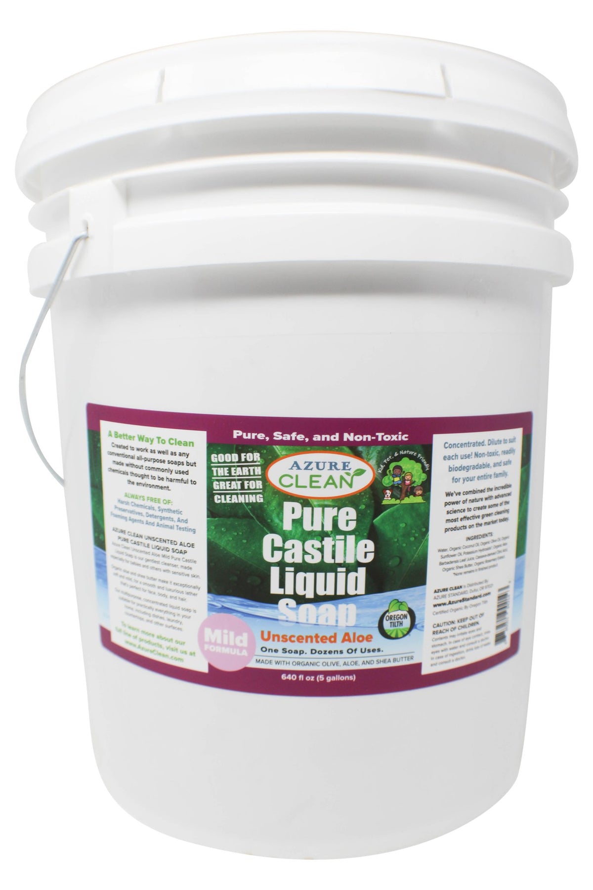Castile Liquid Soap, Pure, Unscented Aloe Mild, Organic
