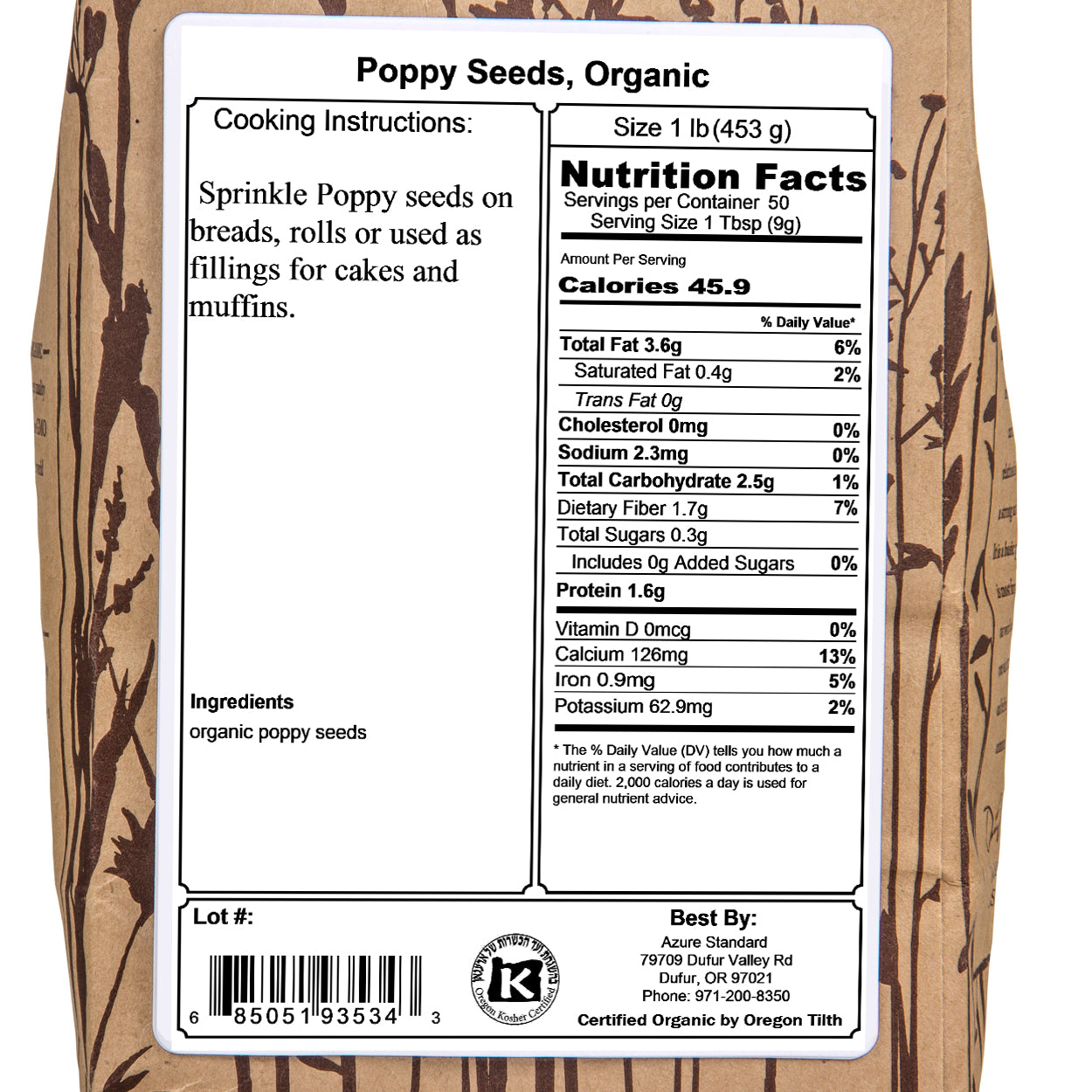 Poppy Seeds, Organic