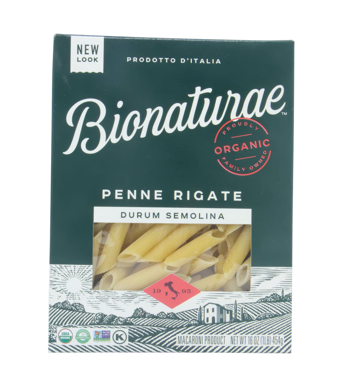 Pasta Penne Rigate, Durum Semolina, Organic