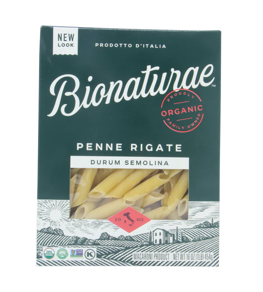 Pasta Penne Rigate, Durum Semolina, Organic