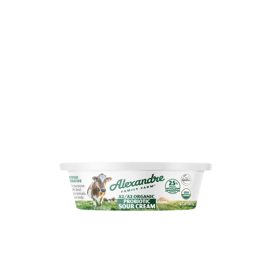 Sour Cream, A2, European Style, 25% Milk Fat, Probiotic, Organic