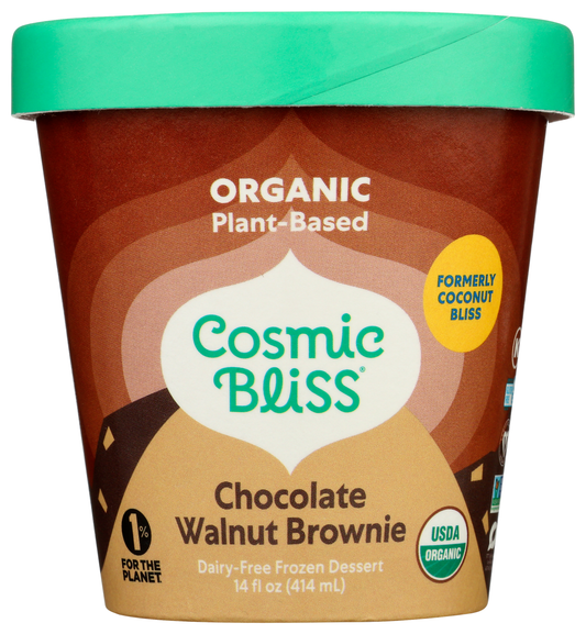 Coconut Ice Cream, Chocolate Walnut Brownie, Frozen, Organic