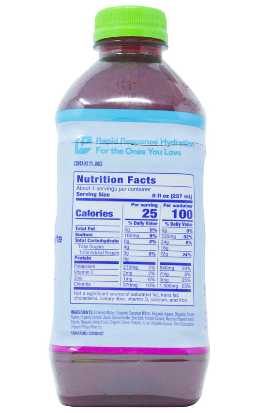 @Electrolyte Solution, Rehydration Drink, Grape, Organic
