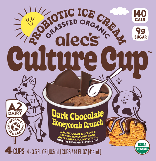 Ice Cream Cup, Dark Chocolate Honeycomb, A2, Frozen