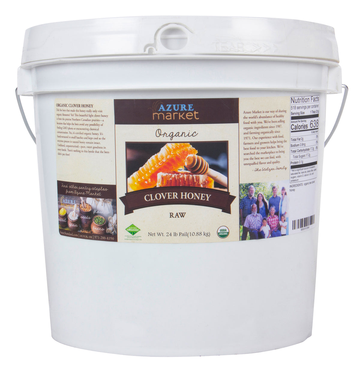 Clover Honey, Raw, Organic