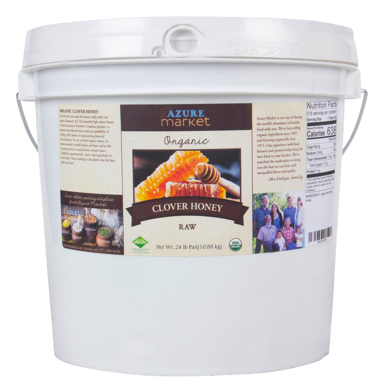 Clover Honey, Raw, Organic
