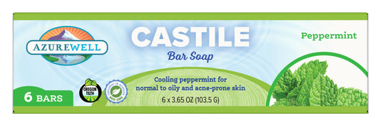 Castile Bar Soap, Peppermint, Organic