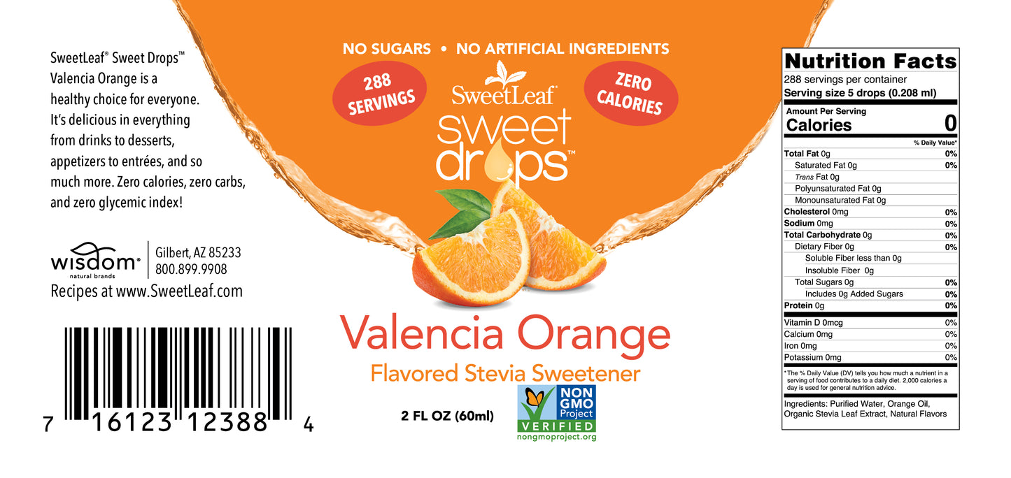 Stevia Clear Liquid, Valencia Orange