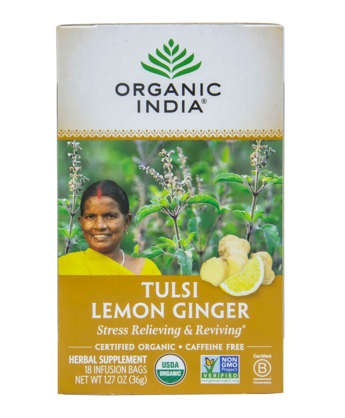 Tulsi Tea, Lemon Ginger, Organic