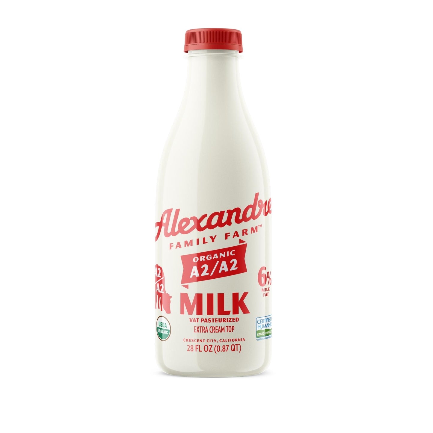 Whole Milk, A2, 6%, Pasture Raised, Organic