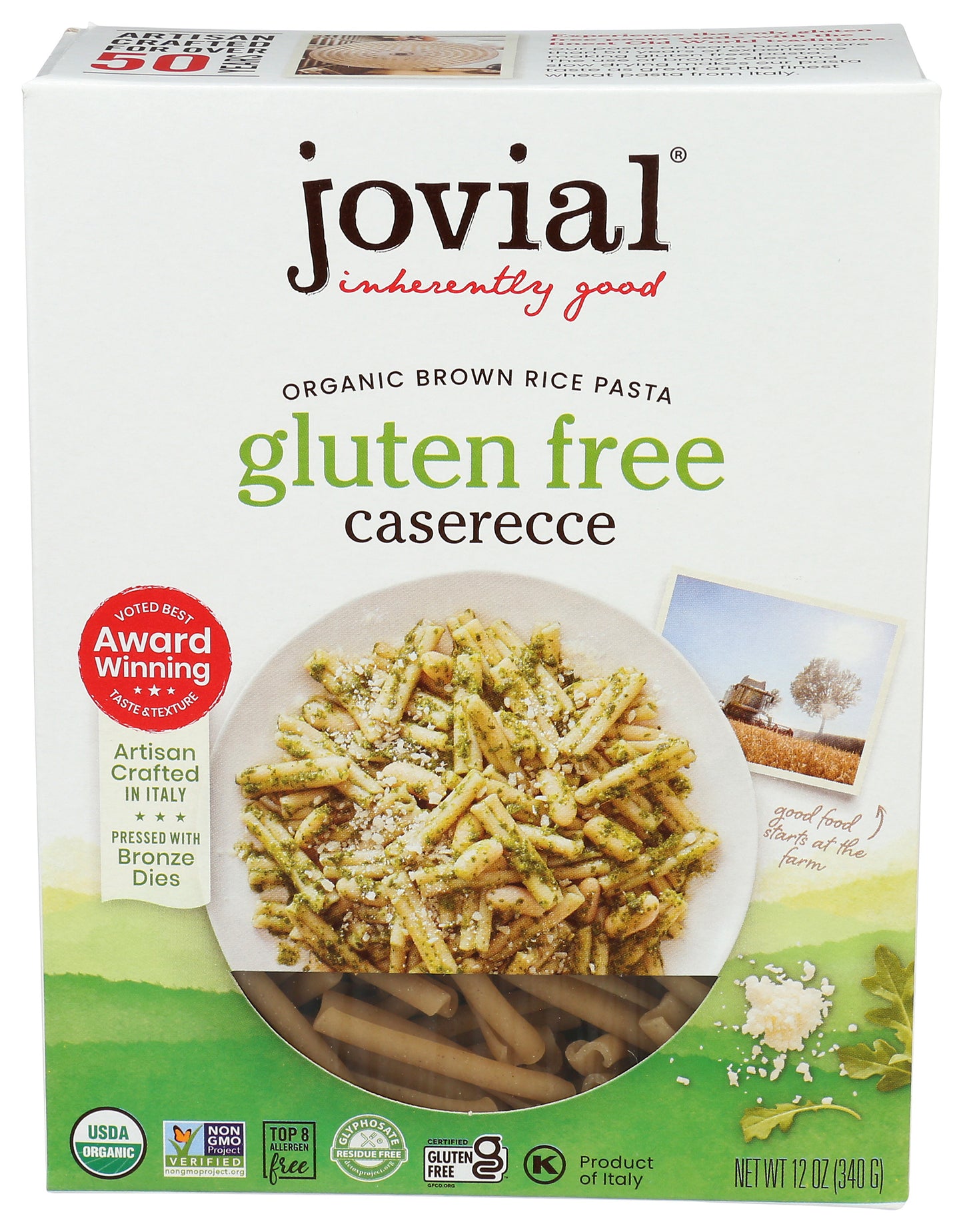 Pasta, Brown Rice, Caserecce, GF, Organic