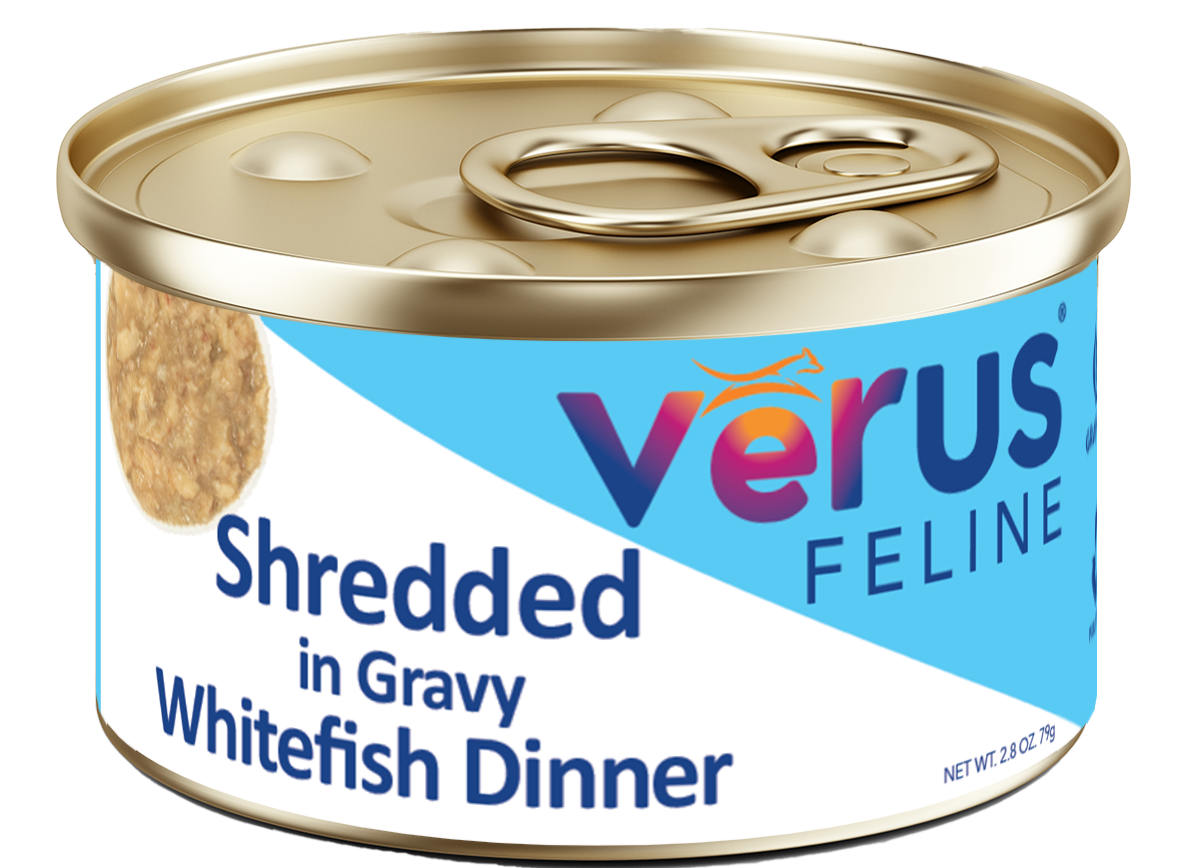 Cat Food, Canned, Shredded Whitefish Dinner