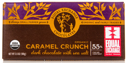 *Dark Chocolate Bar, Caramel Crunch with Sea Salt 55%, Organic