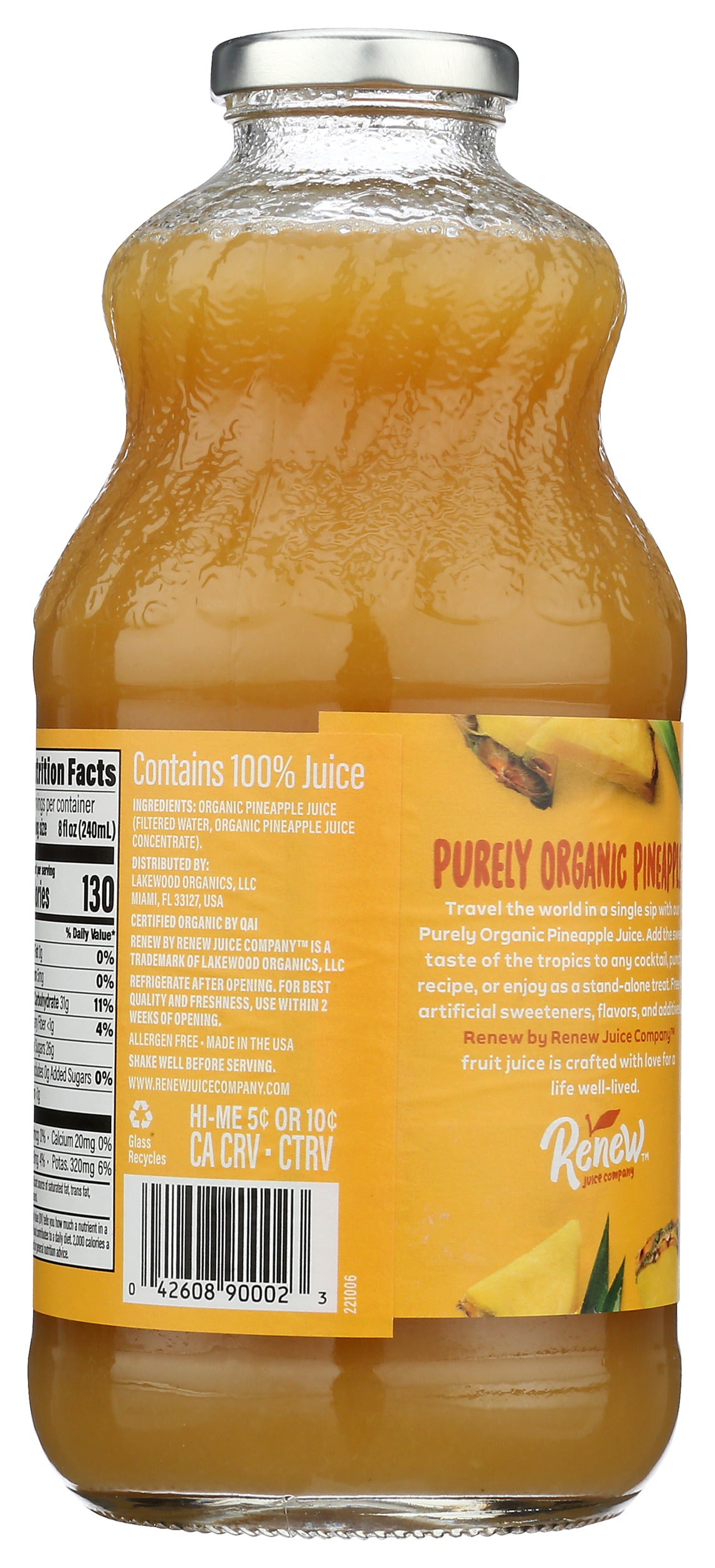 Renew, Pure Pineapple Juice, Organic