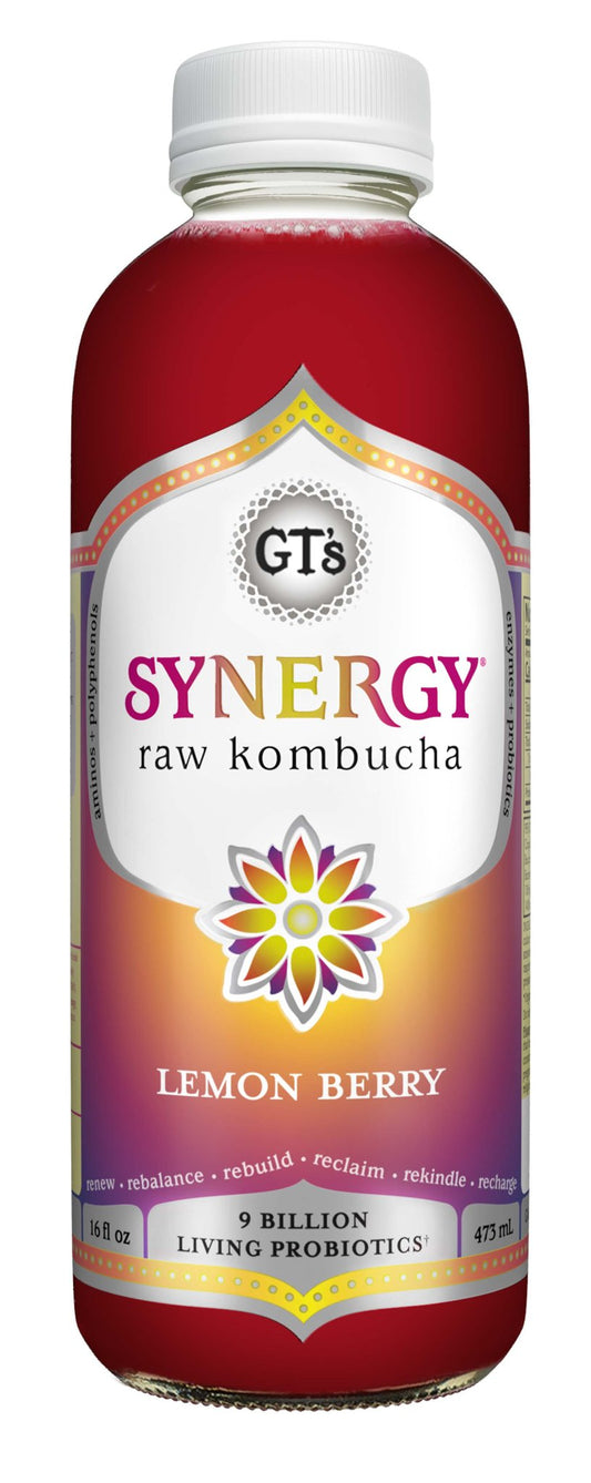 SYNERGY, Kombucha Raw, Lemon Berry