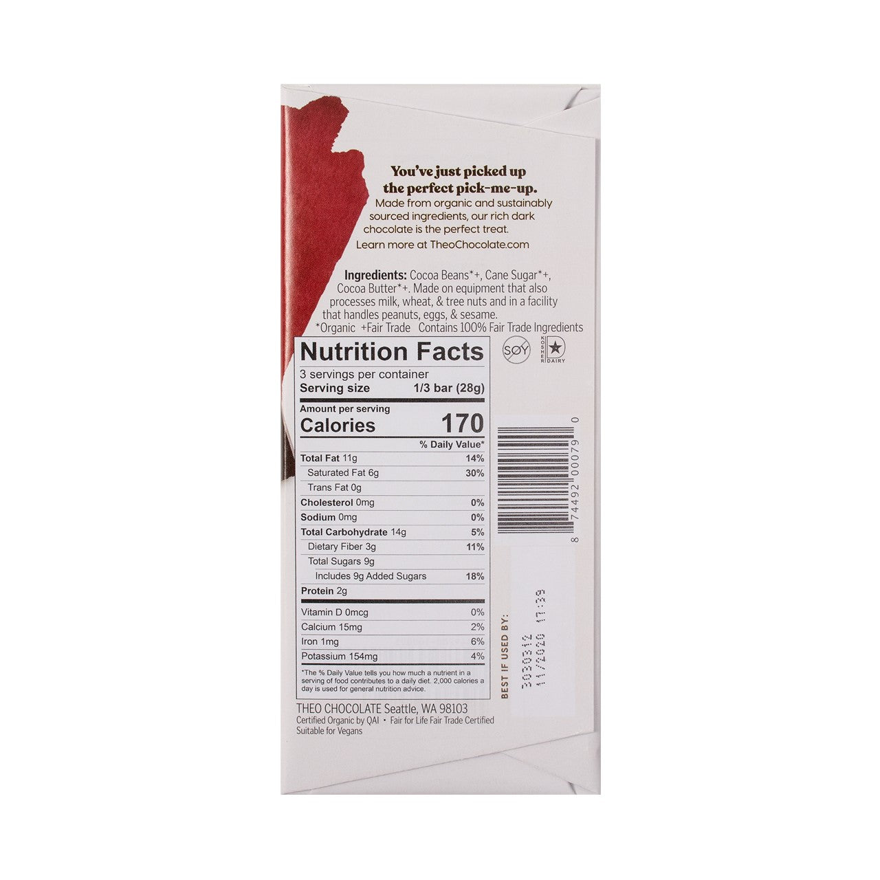 Chocolate Bar, Dark, 70%, Organic