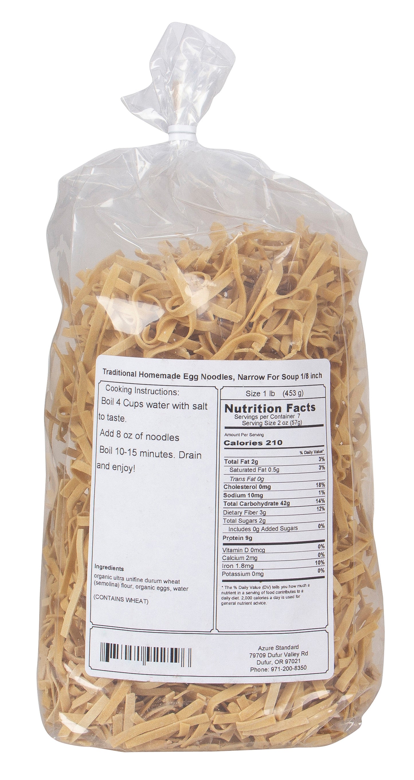Traditional Homemade Egg Noodles, Narrow For Soup 1/8 inch