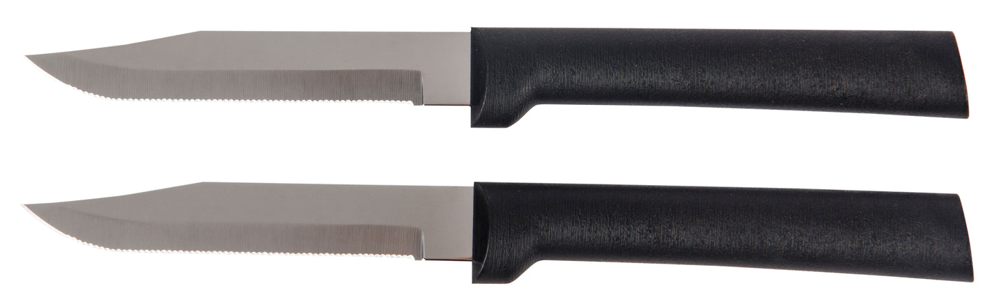 Regular Paring Knives, Serrated, Black Handle