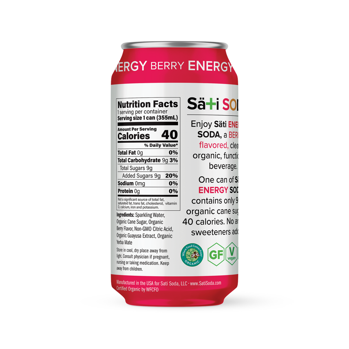 Energy, Berry Soda, Organic