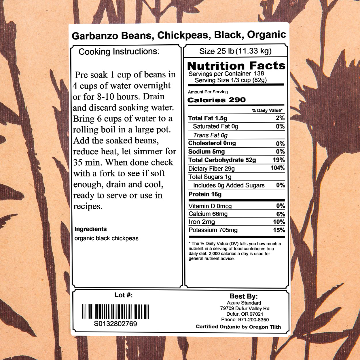 Garbanzo Beans, Chickpeas, Black, Organic