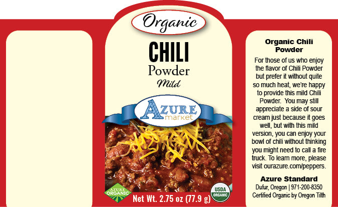 Chili Powder, Mild, Organic