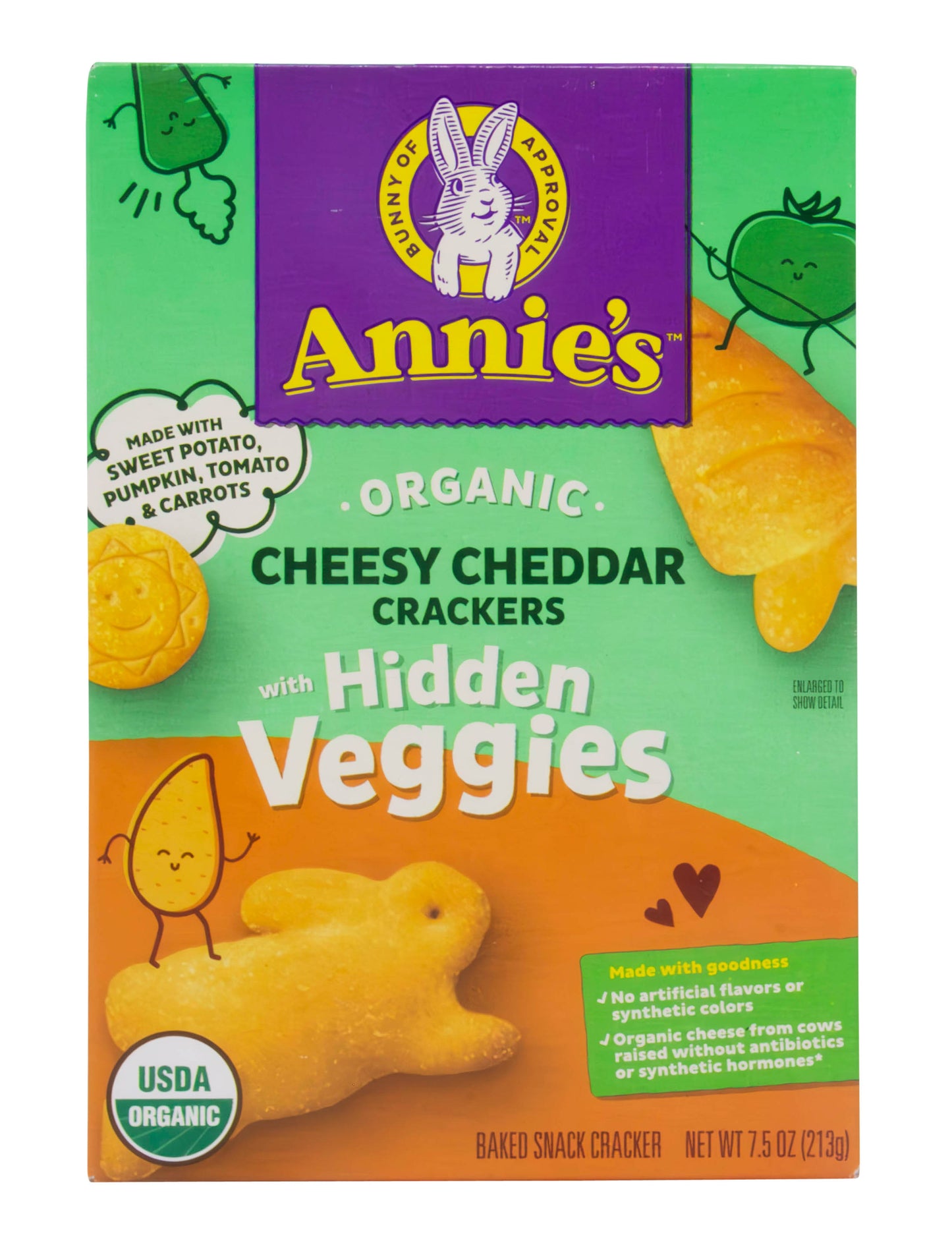Cheddar Crackers, with Hidden Veggies, Organic