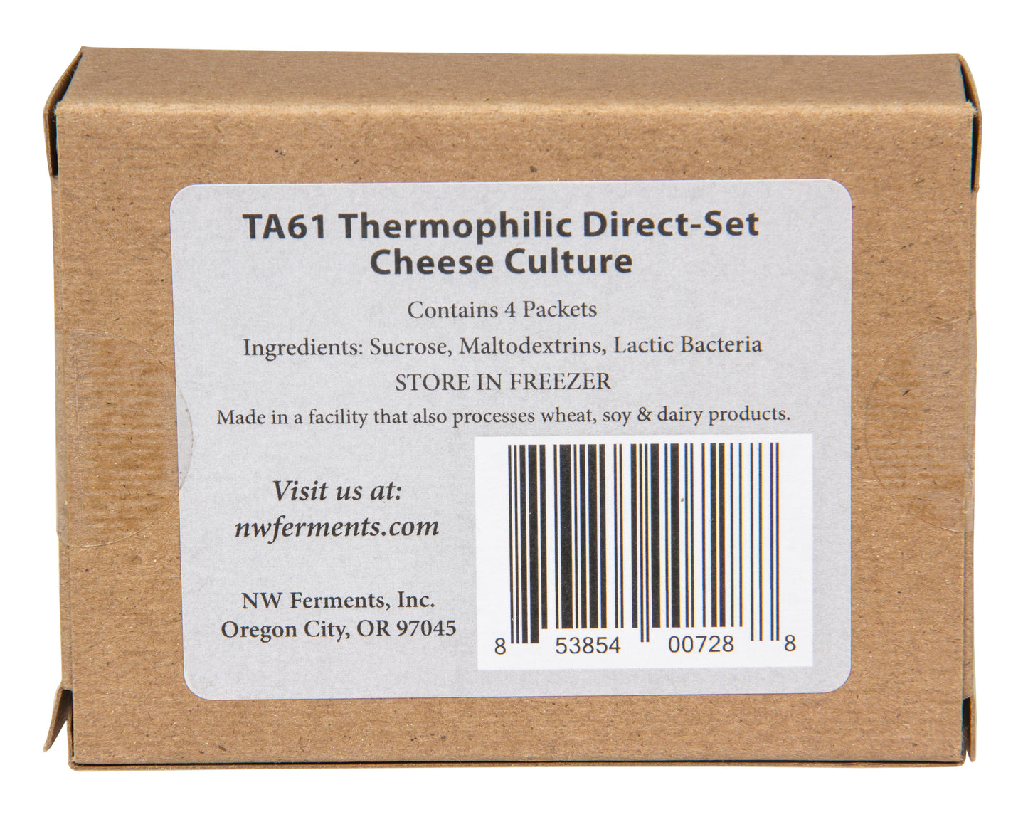 TA61 Thermophilic, Direct-Set, Cheese Culture Starter