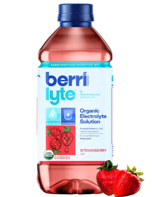Electrolyte Solution, Rehydration Drink, Strawberry, Organic