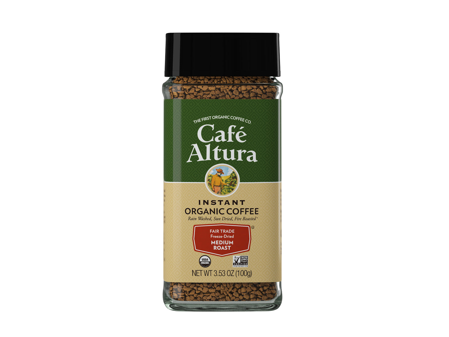 Instant Coffee, Freeze Dried, Medium Roast, Fair Trade, Organic