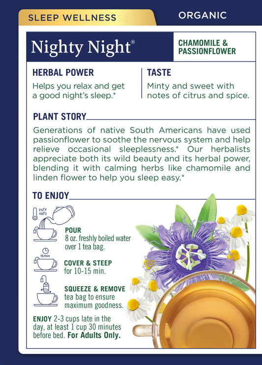 Nighty Night, Original with Passionflower Tea, Organic