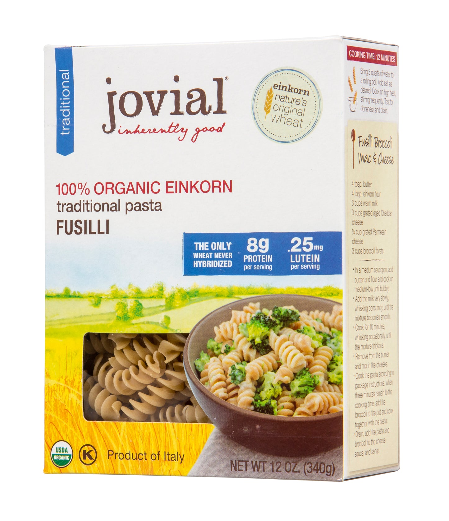 Pasta, Einkorn, Fusilli, White, Organic