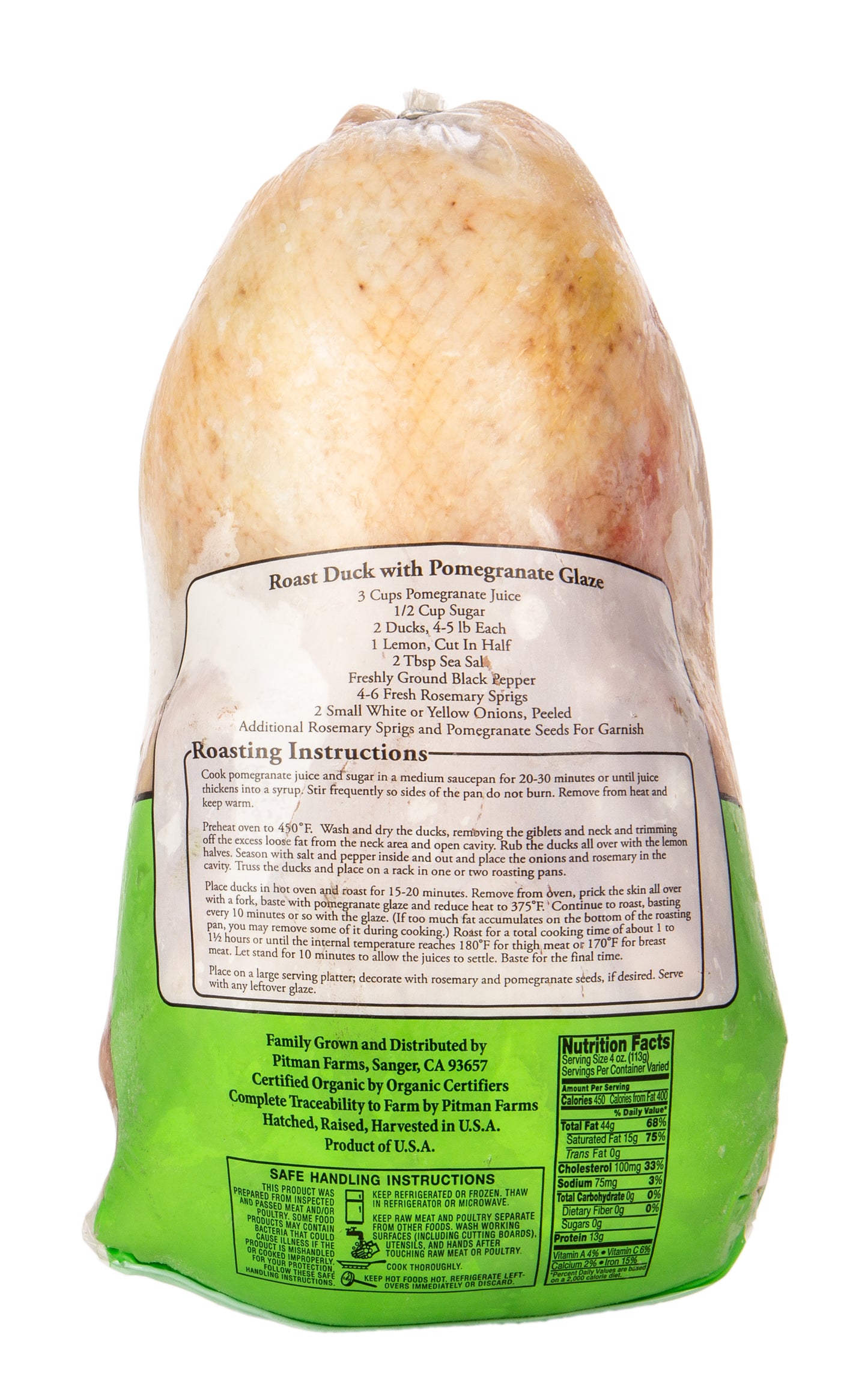 Duck, Whole, Organic, Frozen, Random Weight