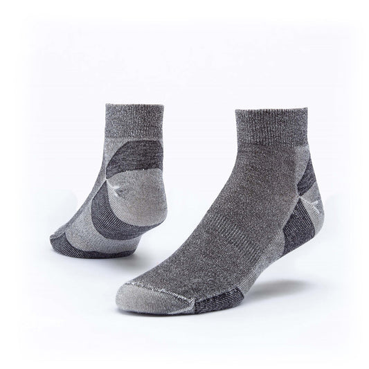 Wool Socks, Urban Hiker, Ankle, Black/Grey, Adult 10-13, Organic