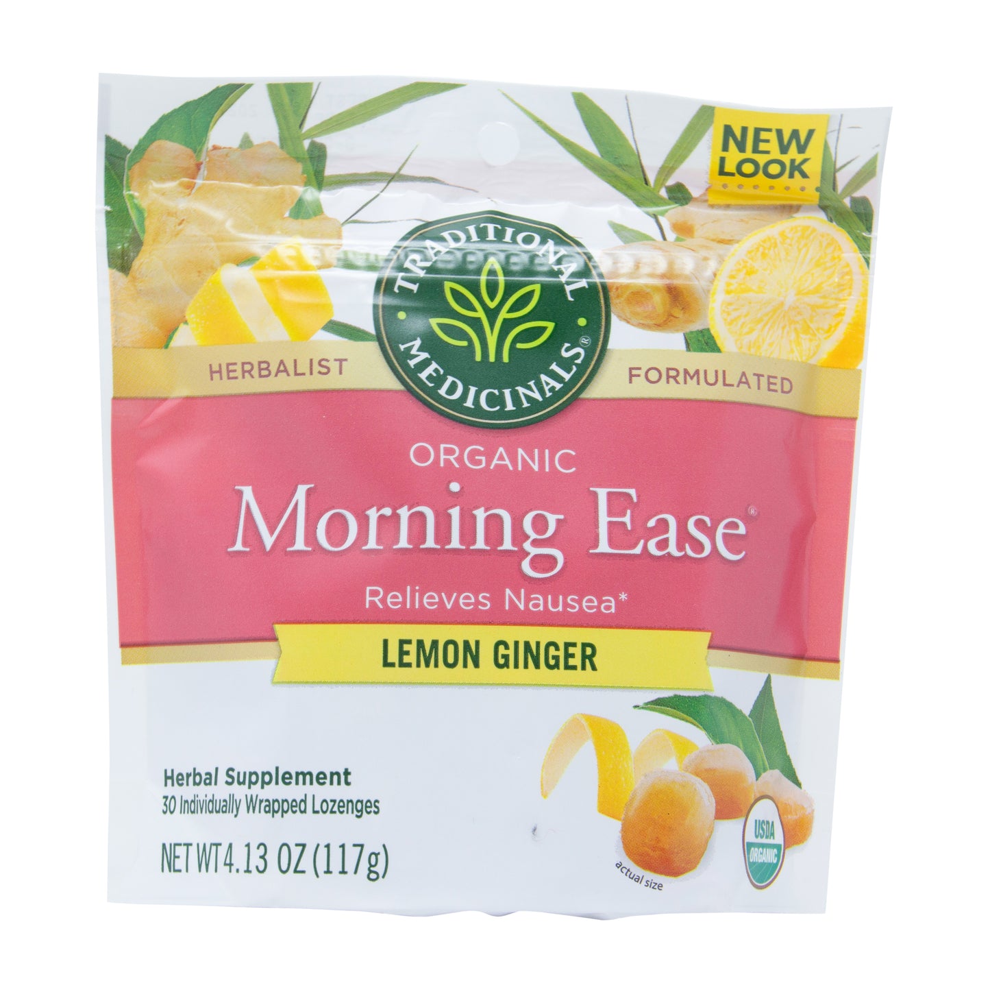 Morning Ease Lemon Ginger Lozenges, Organic