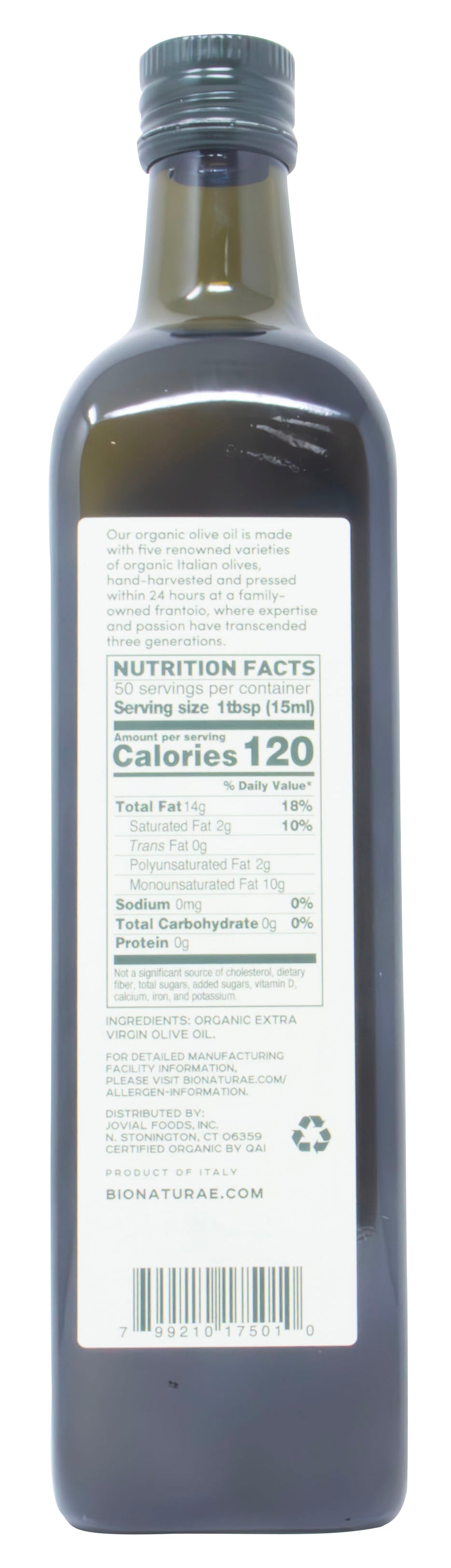 Extra Virgin Olive Oil, Cold Pressed, Organic