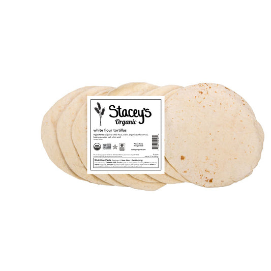 Tortillas 8 inch Unbleached White Flour, Organic, Frozen