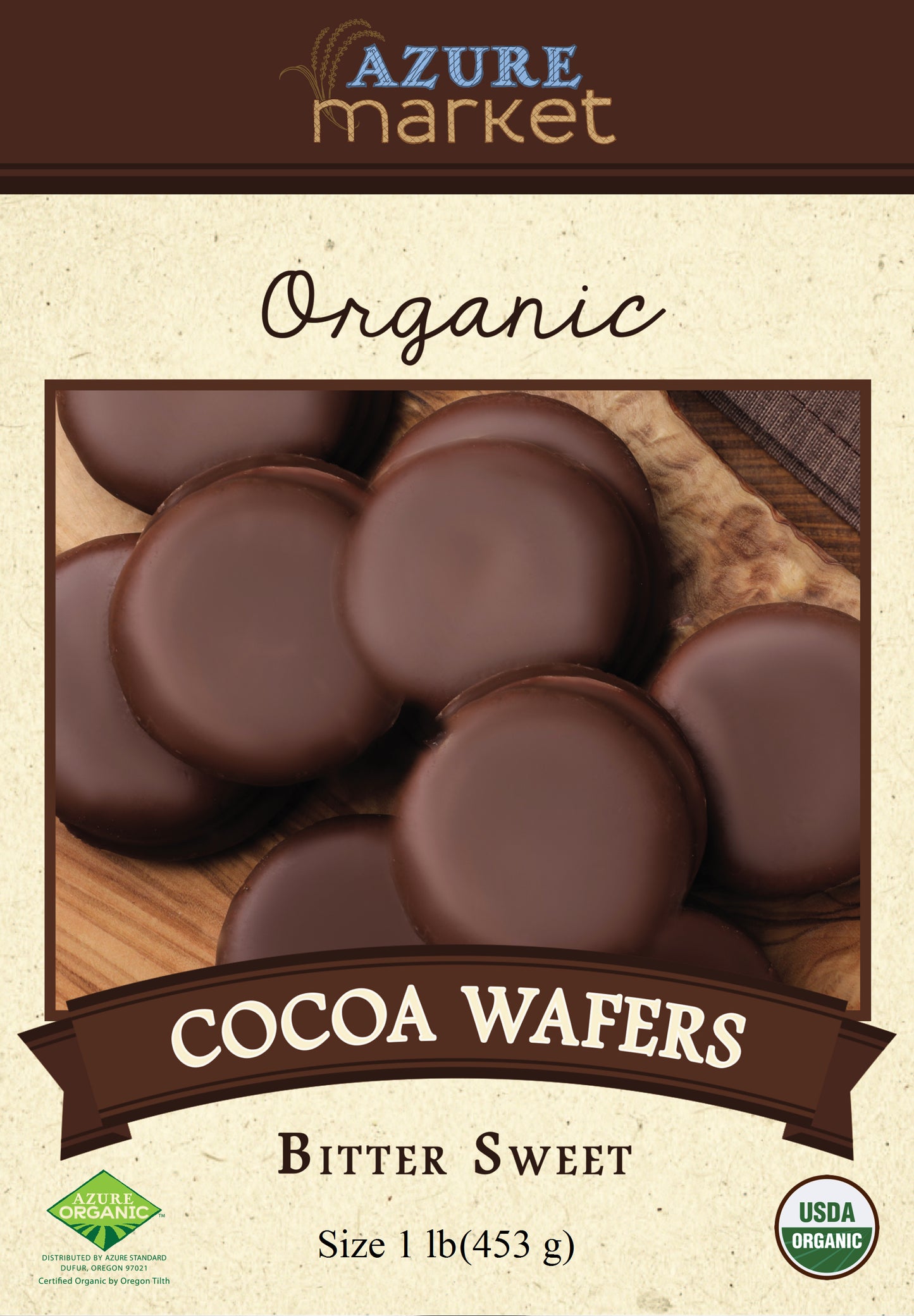 Cocoa Wafers, Bitter Sweet, Organic