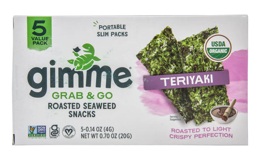 Roasted Seaweed Snack, Grab & Go, Teriyaki, Organic