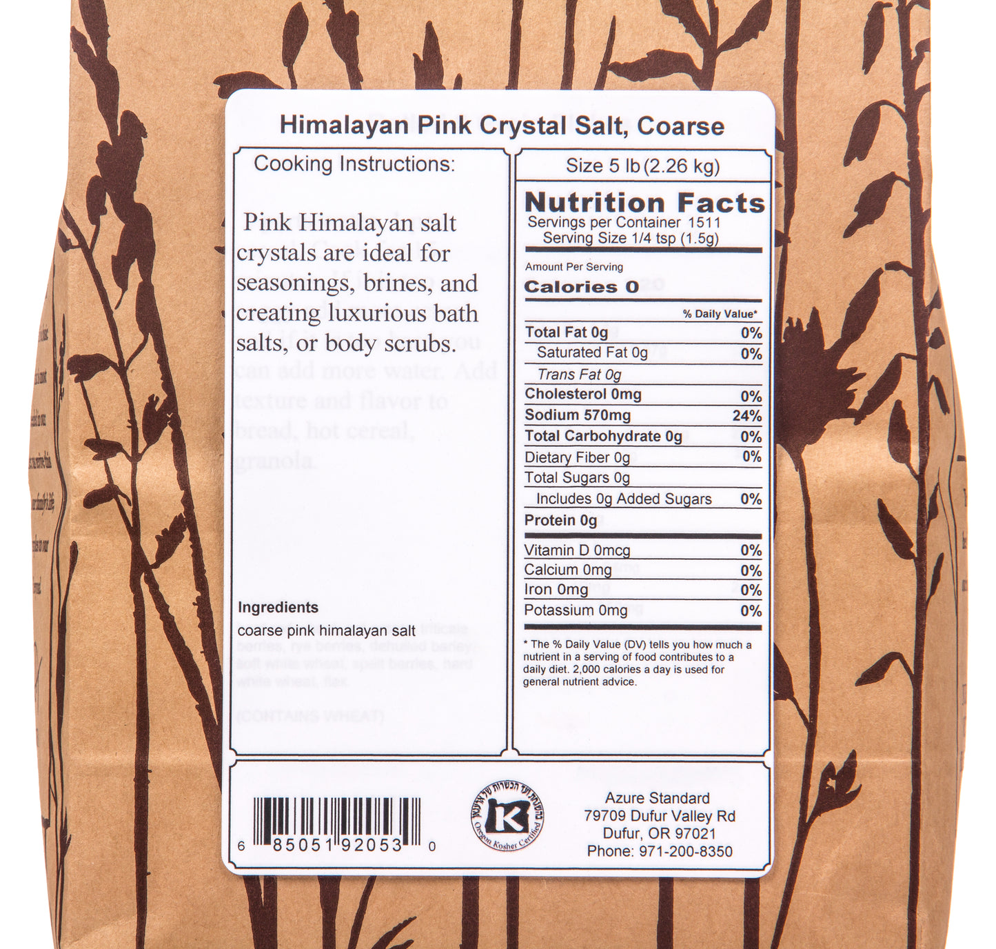Himalayan Pink Crystal Salt, Coarse