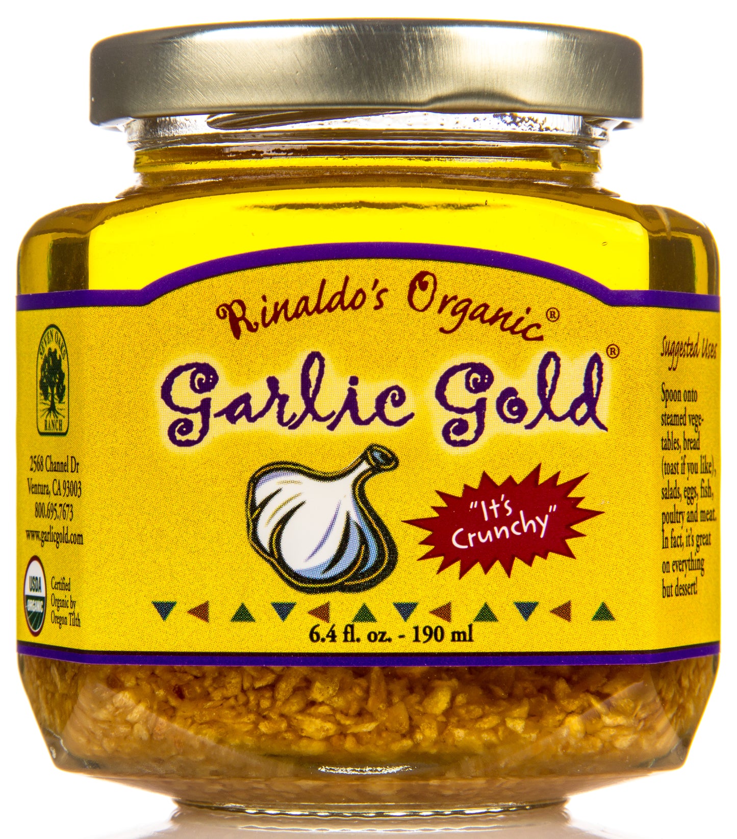 Rinaldo's Garlic Gold, Large Jar, Organic