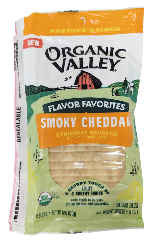 Cheddar Cheese, Smoky, Sliced, Organic